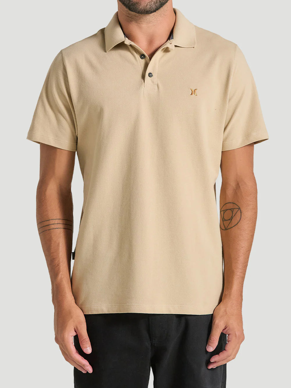 Camisa Gola Polo Hurley Bege
